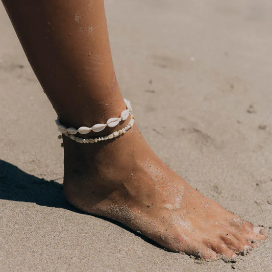 Pineapple Island Adjustable Anklet Cowrie Cream