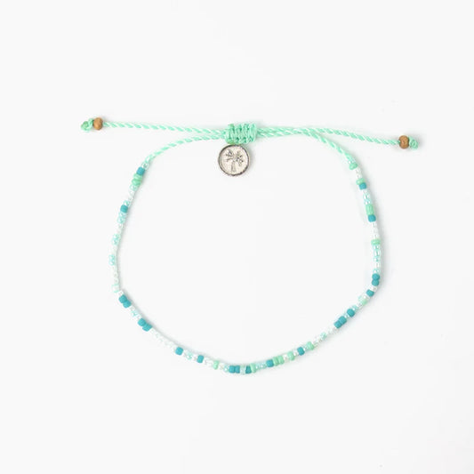 Pineapple Island Adjustable Bracelet Glass Bead Turquoise