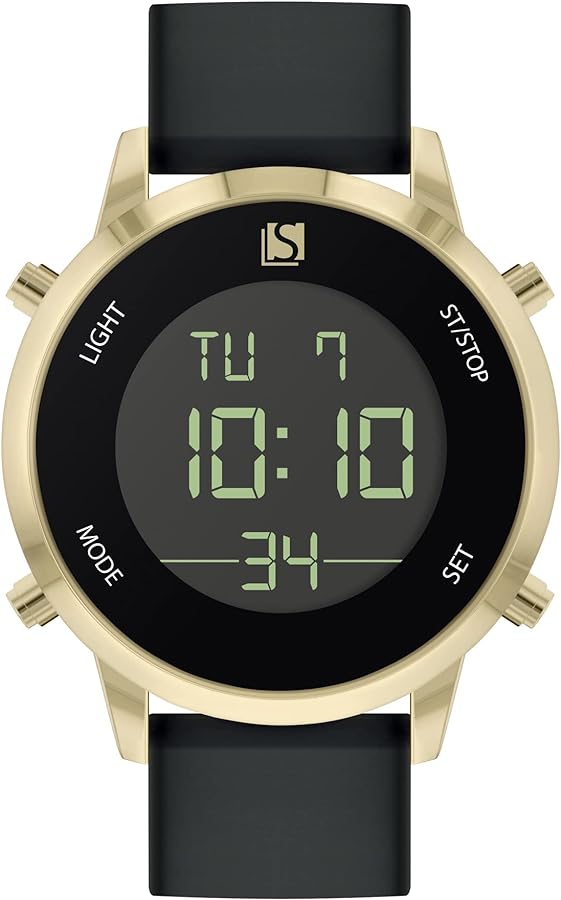 Spirit Mens Digital Silicone Strap Watch Black