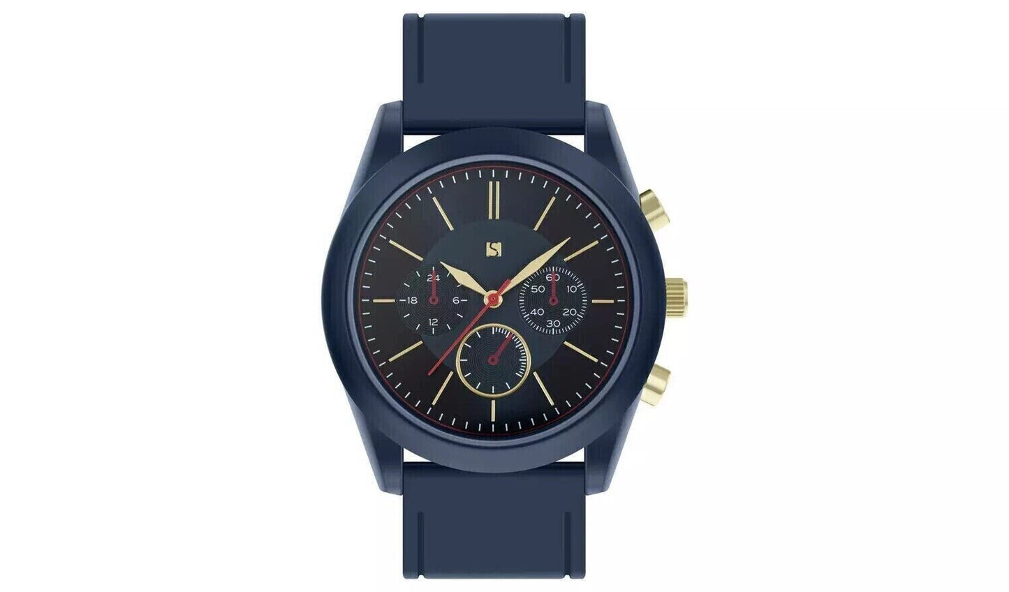 Spirit Mens Silicone Strap Watch Navy