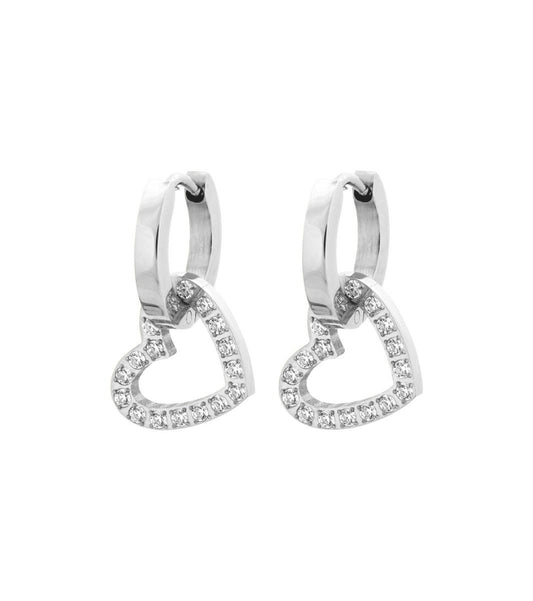 Eternal Heart Earrings Silver