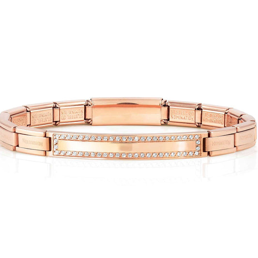 TRENDSETTER, NEW YORK  smarty bracelets, steel, cz PVD (SMOOTH PLATE) Rose Gold 021148/011