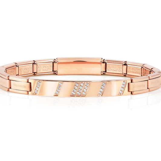 TRENDSETTER, NEW YORK smarty bracelets, steel, cz PVD (DIAGONAL) Rose Gold 021150/011