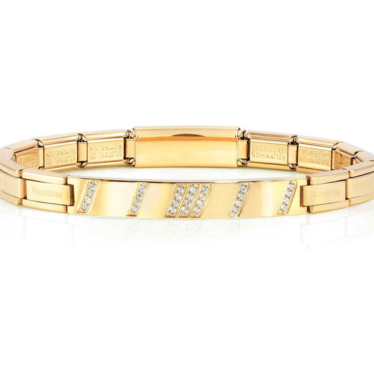 TRENDSETTER, NEW YORK smarty bracelets, steel, cz PVD (DIAGONAL) Yellow Gold 021150/012