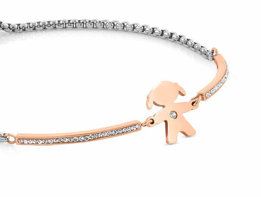 028005/026 MILLELUCI bracelet,S/Steel,CZ,ROSEGOLD , Baby girl