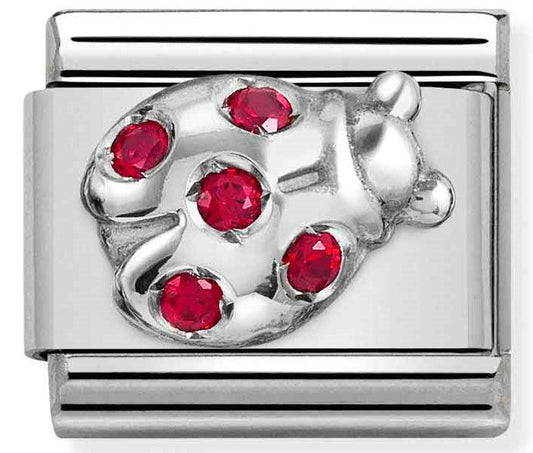 330304/36 Classic SYMBOLS steel,CZ & silver 925,RED Ladybug (LaydBird)