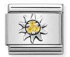 330304/29 Classic s/steel, CZ &Silver Sun with yellow CZ