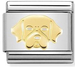 030162/56 Classic SYMBOLS, steel& bonded yellow gold Dog