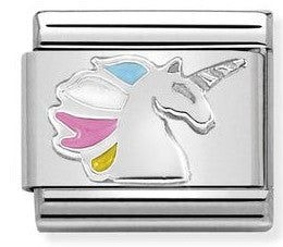 330204/16 Classic  S/Steel,enamel & sterling Silver Unicorn