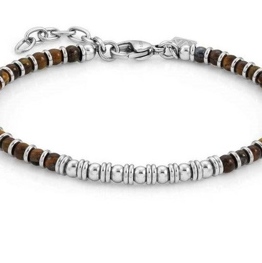 027902/041 INSTINCT bracelet,S/steel,stones Tigers eye