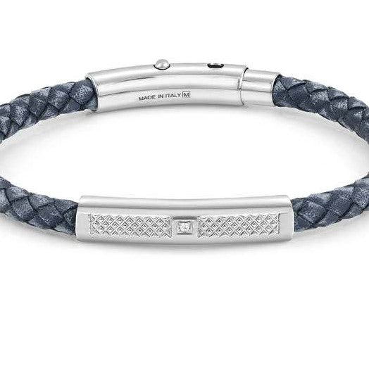 TRIBE B'let,ETHNO edition, S/Steel,leather, CZ,BLUE 026434/004