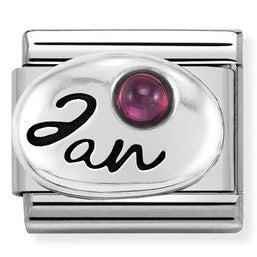 330505/01 Classic,S/steel,Silver,stones January GARNET