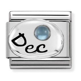 330505/12 Classic,S/steel,silver,stones December LIGHT BLUE TOPAZ