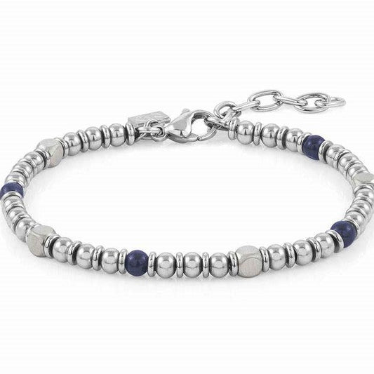 027905/043 INSTINCT bracelet,S/Steel, stones BLUE AGATE