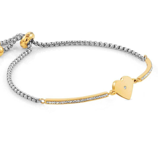 Milleluci Bracelet, Steel CZ, Gold Colour HEART 028006/022