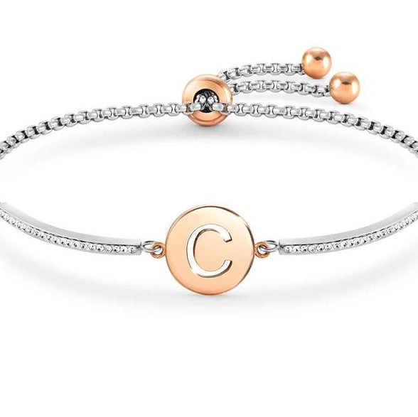 MILLELUCI bracelet S/steel,CZ, LETTER C 028007/003