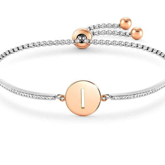 MILLELUCI bracelet S/steel,CZ, LETTER I 028007/009