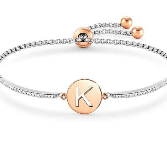 MILLELUCI bracelet S/steel,CZ, LETTER K 028007/011