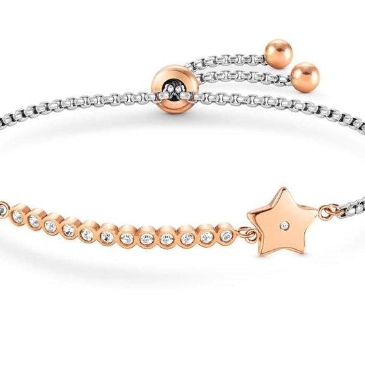 MILLELUCI bracelet,S/Steel & CZ,ROSEGOLD Col.Star 028009/023