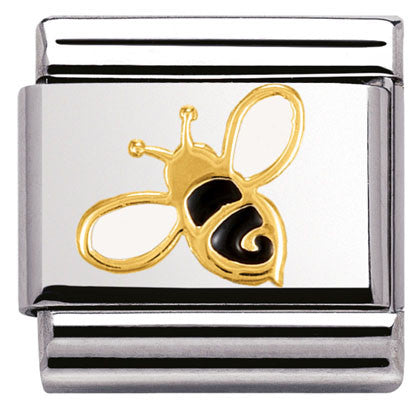 030278/01 Classic NATURA ,S/ steel, enamel,yellow gold  Bee