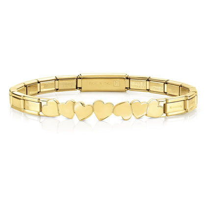 021111/001TRENDSETTER Bracelets  in stainless steel with wefts Hearts YELLOW GOLD colour