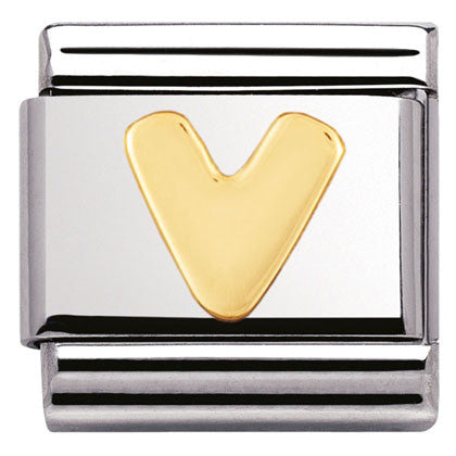 030101/22 Classic LETTER.S/steel,Bonded Yellow Gold Letter V