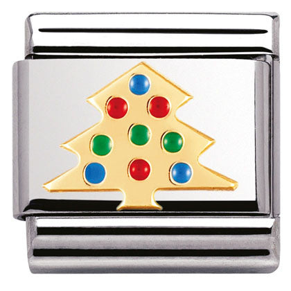 030225/03 Classic S/steel,enamel,bonded yellow gold Christmas Tree