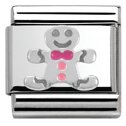 330204/09 Classic S/steel,enamel,Silver 925 Gingerbread Man