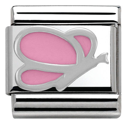 330202/03 Classic,S/Steel Enamel Silver 925 pink Butterfly