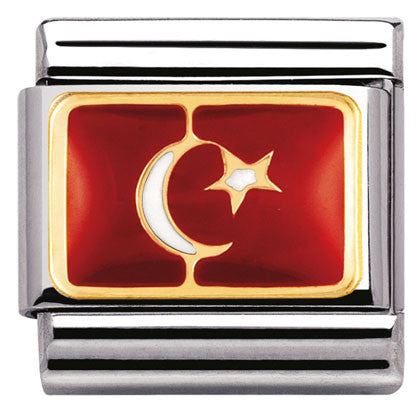 030234/20 Classic  FLAG, s.steel, enamel, bonded yellow gold Turkey