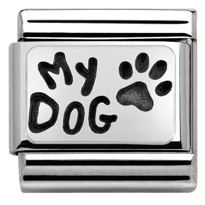 330102/35 Classic PLATES OXIDIZED steelsilver 925 MY DOG